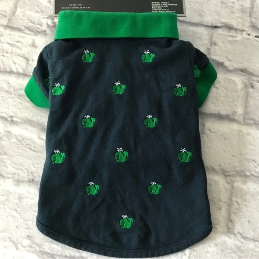Boots and Barkley Navy‎ Madras Polo Embroidered Whales sz Sm Small Breeds